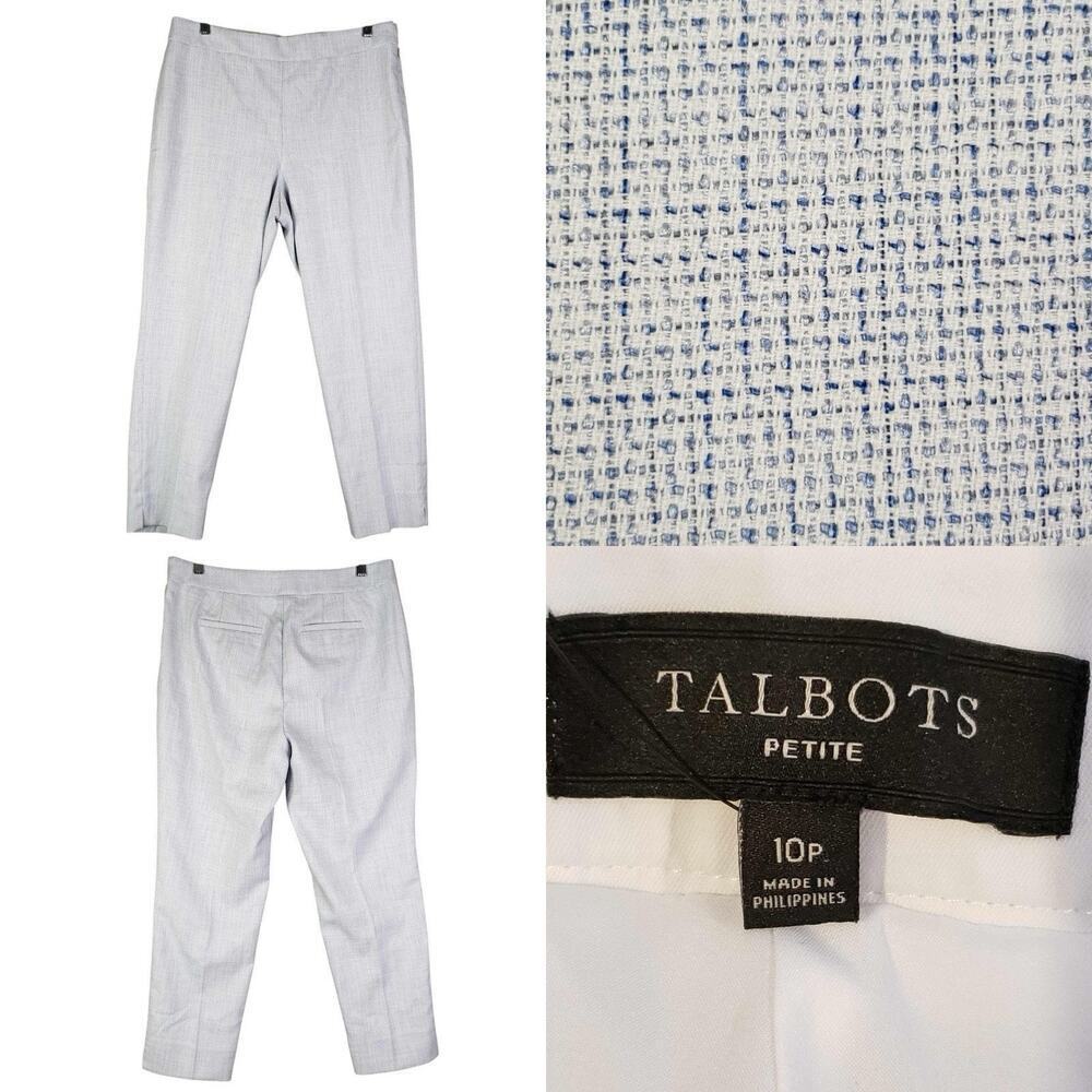 Talbots Pants Chino Tapered Women’s Size 10p Petite Blue Coastal Beach Resort